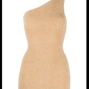 Lioness Tan One-Shoulder Mini Dress